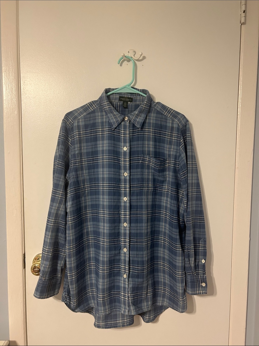 Women’s Ralph Lauren Blue Plaid Button-Up Shirt